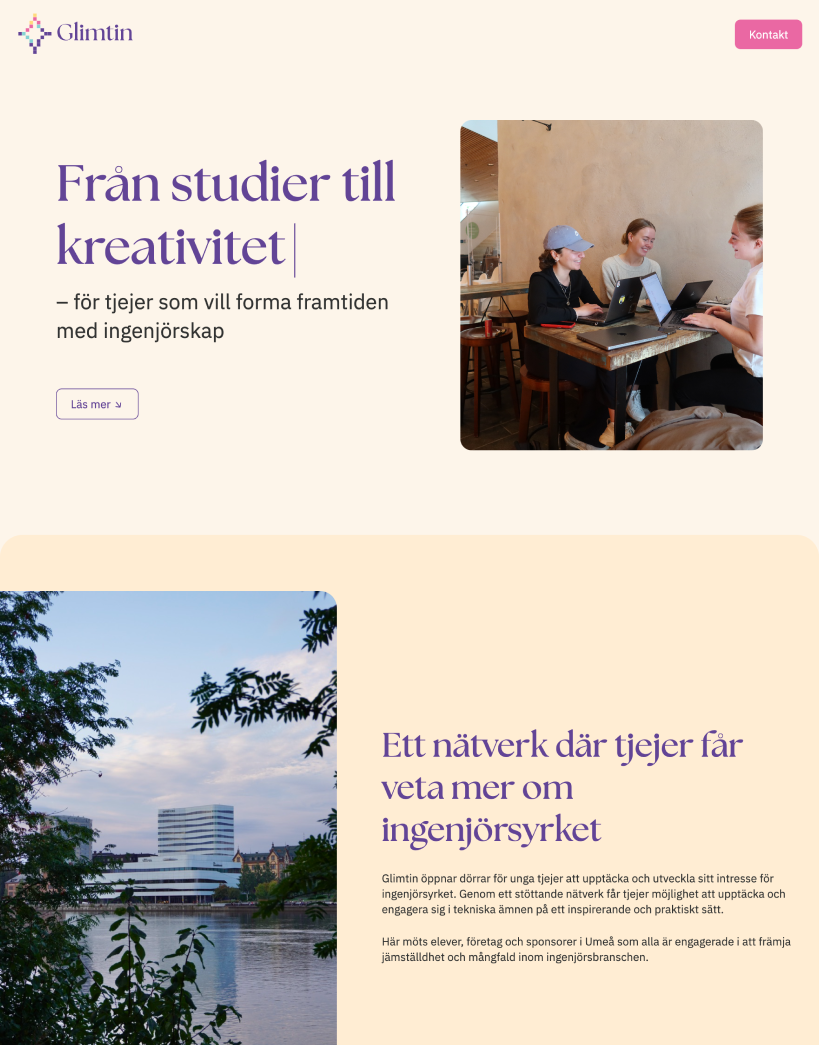 Image of Glimtin's website